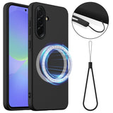 Samsung Galaxy A37 -kuori hihnalla, silikoni, MagSafe, musta