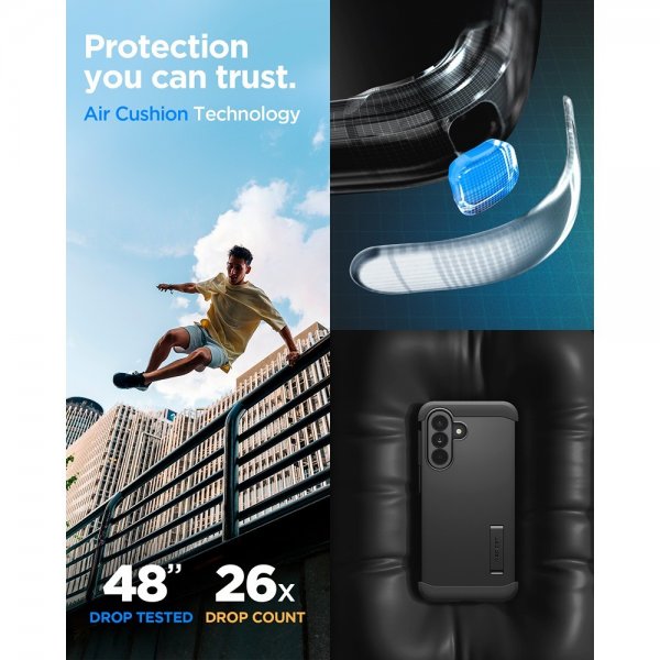 Spigen Samsung Galaxy A37 -kuoret, Tough Armor, musta