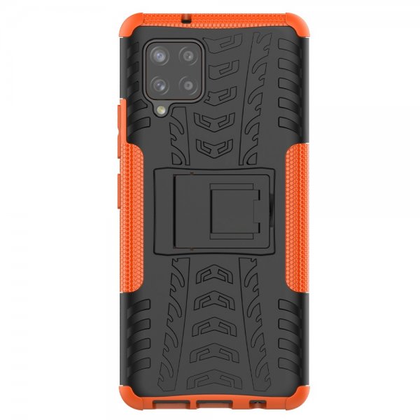 Samsung Galaxy A42 5G Kuori Renkaan kuviointi Jalusta Oranssi