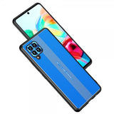 Samsung Galaxy A42 5G -kuoret metallilevyllä, sininen