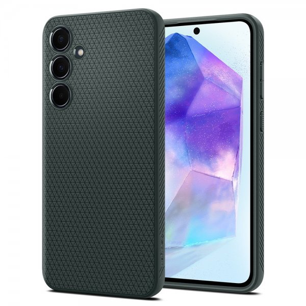 Spigen Samsung Galaxy A55 -suojakuori Liquid Air Abyss Green