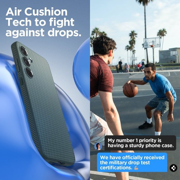Spigen Samsung Galaxy A55 -suojakuori Liquid Air Abyss Green