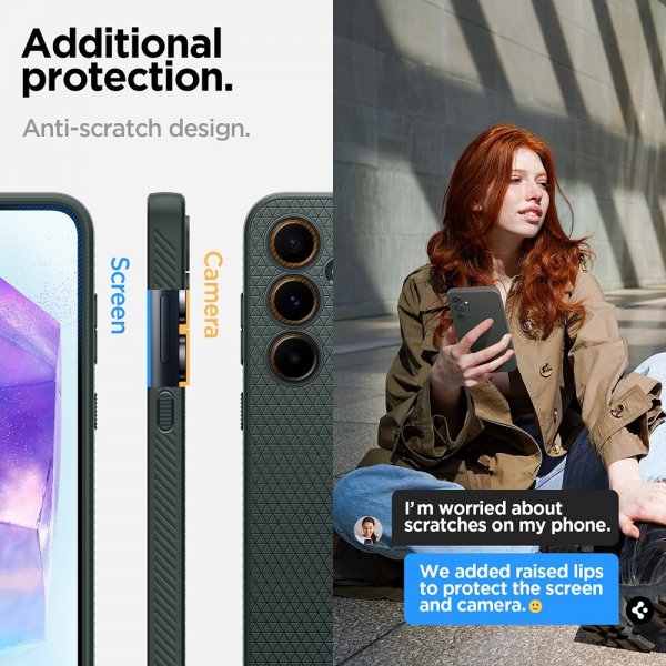 Spigen Samsung Galaxy A55 -suojakuori Liquid Air Abyss Green