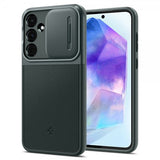 Spigen Samsung Galaxy A55 -suojakuori Optik Armor Abyss Green