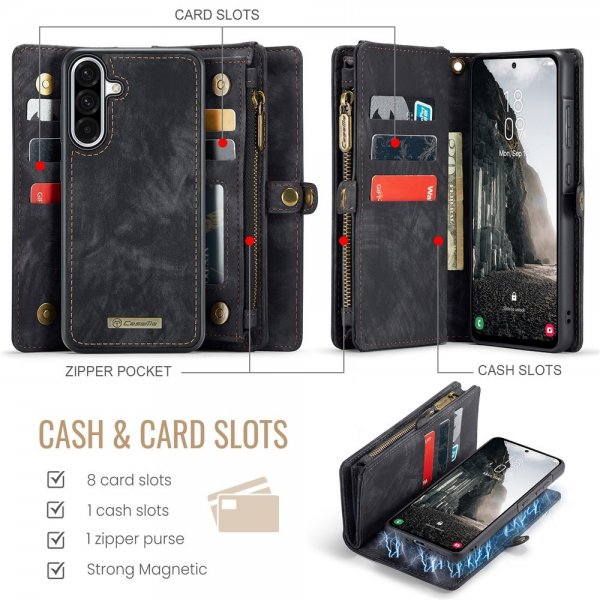 CaseMe Samsung Galaxy A56 Kotelo 008 Series Irrotettava Kuori Musta