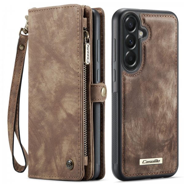 CaseMe Samsung Galaxy A57 -kotelo, 008-sarja, irrotettava kuori, ruskea