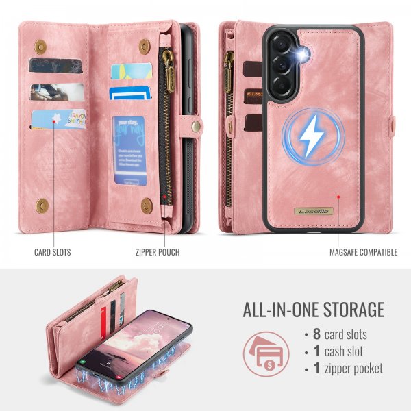 CaseMe Samsung Galaxy A57 -kotelo 008 Series, irrotettava kuori, vaaleanpunainen