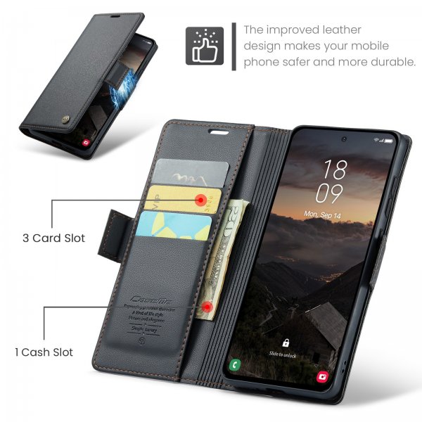 CaseMe Samsung Galaxy A57 -suojakuori 023 Series, musta