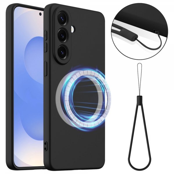 Samsung Galaxy A57 Kuori rannekkeella Silikoni MagSafe Musta
