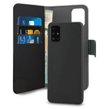 Puro Samsung Galaxy A71 -kotelo, lompakko, irrotettava 2-in-1, musta
