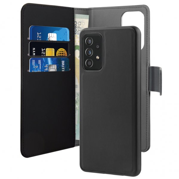 Puro Samsung Galaxy A72 Wallet Detachable 2 in 1 -irrotettava suojakotelo, musta
