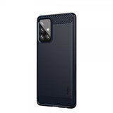 Mofi Samsung Galaxy A72 -kuori, harjattu hiilikuitukuvio, sininen
