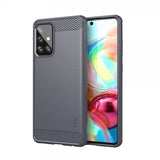 Mofi Samsung Galaxy A72 -kuori, harjattu hiilikuitukuvio, harmaa