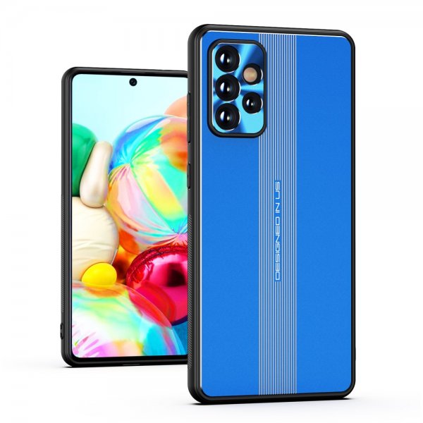 Samsung Galaxy A72 -suojakuori metallilevyllä, sininen