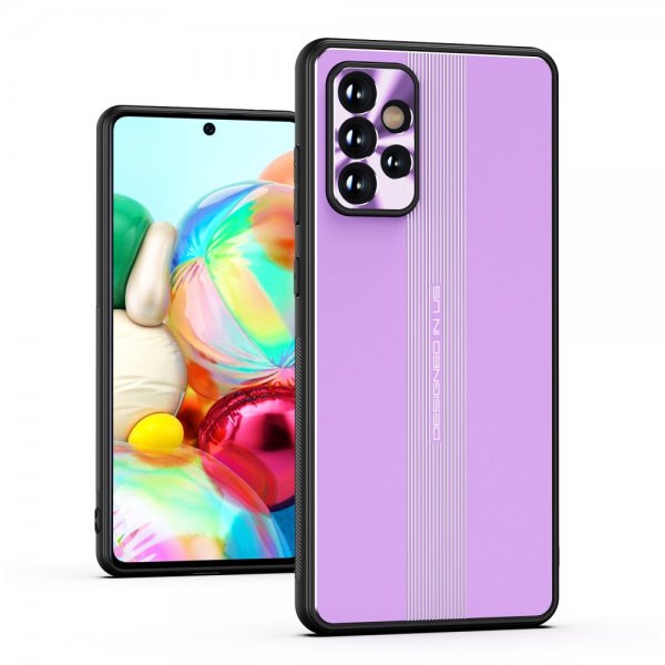Samsung Galaxy A72 -kuori metallilevyllä, violetti