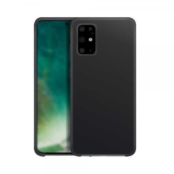 Xqisit Samsung Galaxy S20 Plus -silikonikotelo, musta