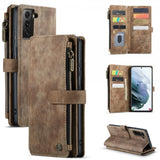 CaseMe Samsung Galaxy S21 FE C30 Series Kotelo, Ruskea