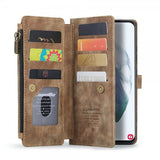 CaseMe Samsung Galaxy S21 FE C30 Series Kotelo, Ruskea