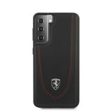 Ferrari Samsung Galaxy S21 -suojakuori logolla, rei'itetty, musta