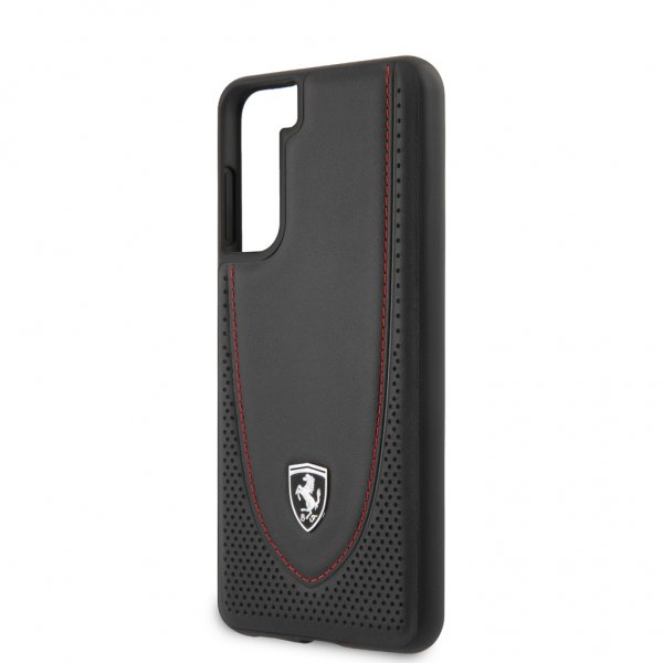 Ferrari Samsung Galaxy S21 Plus -kuori, logo, rei'itetty, musta
