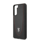 Ferrari Samsung Galaxy S21 Plus -kuori, logo, rei'itetty, musta