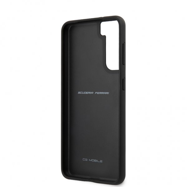 Ferrari Samsung Galaxy S21 Plus -kuori, logo, rei'itetty, musta