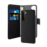 Puro Samsung Galaxy S21 Plus Kotelo Wallet Detachable 2 in 1 Musta