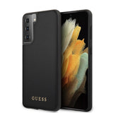 Guess Samsung Galaxy S21 Plus Kuori Nahkatekstuuri Musta