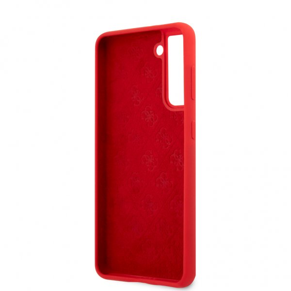 Guess Samsung Galaxy S21 Plus Kuori Metal Logo Punainen