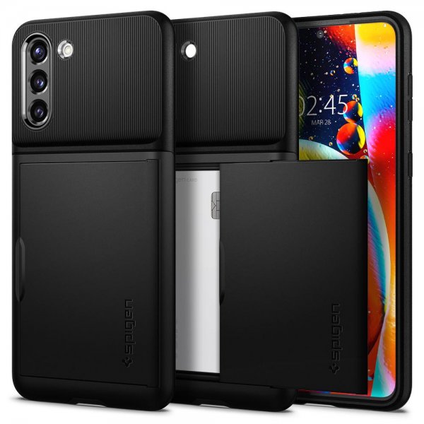 Spigen Samsung Galaxy S21 Plus Kuori Slim Armor CS Musta