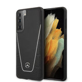Mercedes Benz Samsung Galaxy S21 Suojakuori Logo Rei'itetty Dynaaminen Musta