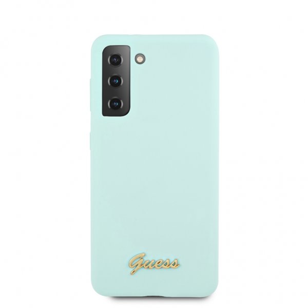 Guess Samsung Galaxy S21 Kuori Metallilogo Vaaleansininen