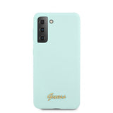 Guess Samsung Galaxy S21 Kuori Metallilogo Vaaleansininen