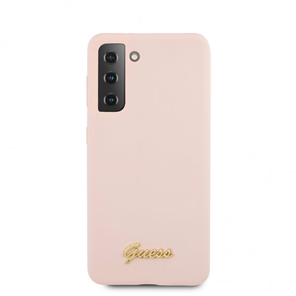 Guess Samsung Galaxy S21 Kuoret Metal Logo Roosa