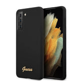 Guess Samsung Galaxy S21 Kuori Metallilogolla Musta