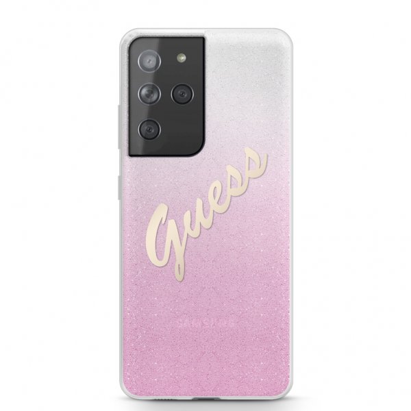 Guess Samsung Galaxy S21 Ultra Kuori Vintage Pinkki
