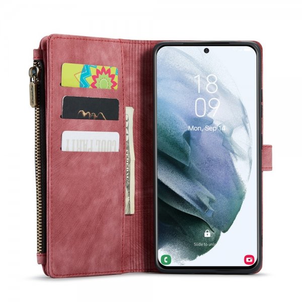 CaseMe Samsung Galaxy S22 -lompakkokotelo C30 Series Punainen