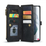 CaseMe Samsung Galaxy S22 -lompakkokotelo C30 Series Musta