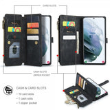 CaseMe Samsung Galaxy S22 -lompakkokotelo C30 Series Musta