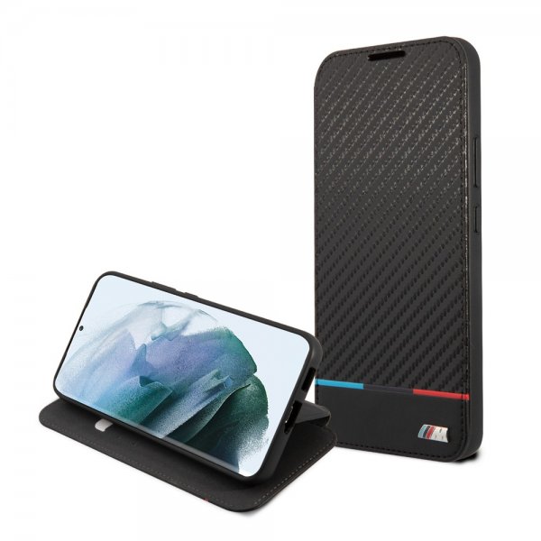 BMW Samsung Galaxy S22 Kotelo Tricolor Stripe Carbon Musta