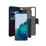 Puro Samsung Galaxy S22 Plus Kotelo Wallet Detachable 2 in 1 Musta