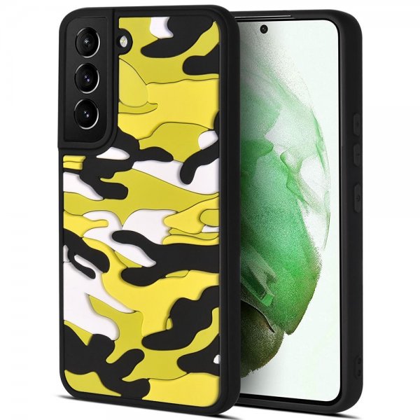 Samsung Galaxy S22 Plus Kuori 3D Camouflage Keltainen