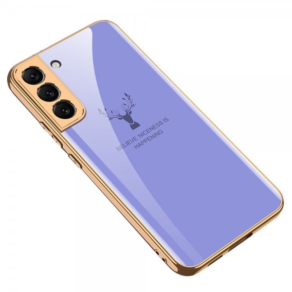 GKK Samsung Galaxy S22 Plus -suojakuori, jossa peurakuvio, violetti