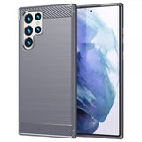 Samsung Galaxy S22 Ultra Kuori Harjattu hiilikuitukuvio Harmaa