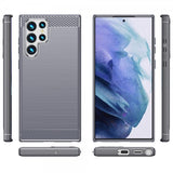 Samsung Galaxy S22 Ultra Kuori Harjattu hiilikuitukuvio Harmaa