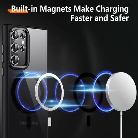 Samsung Galaxy S22 Ultra Kuoret Värillisellä Reunalla MagSafe Musta