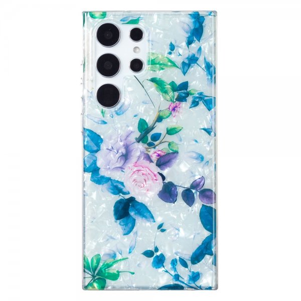 Samsung Galaxy S22 Ultra Kuori Marmorikuvio Ruusut