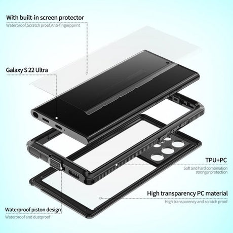 Redpepper Samsung Galaxy S22 Ultra Kuori Vedenpitävä IP68 Musta