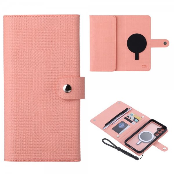 VILI Samsung Galaxy S23 FE Kotelo irrotettavalla kuorella GHB Series MagSafe Pinkki