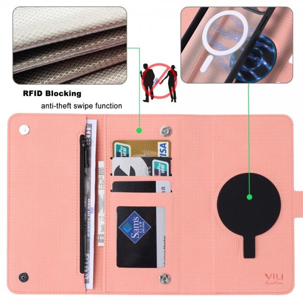 VILI Samsung Galaxy S23 FE Kotelo irrotettavalla kuorella GHB Series MagSafe Pinkki